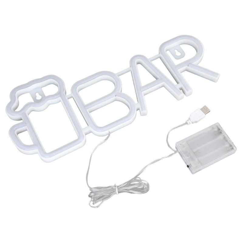 LED Neon Sign BAR Shape Design USB Or Battery Powered High Safety Widely Used Bar Neon Light for Bedroom Party Backyard White BAR - Image 4