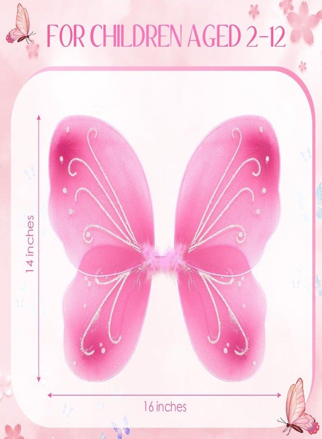 Junkin 24 Pcs Fairy Wings for Girls Bulk Butterfly Wings Kids Costumes Accessory Gifts for Halloween Christmas Dress up Party Favor (Classic Colors) - Image 2