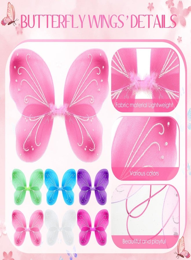 Junkin 24 Pcs Fairy Wings for Girls Bulk Butterfly Wings Kids Costumes Accessory Gifts for Halloween Christmas Dress up Party Favor (Classic Colors) - Image 3