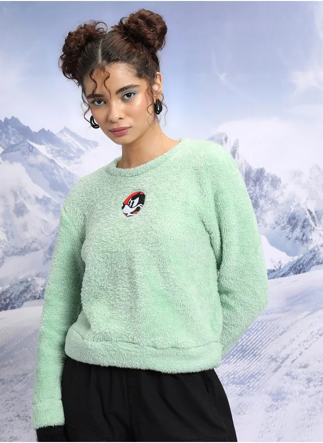 Tokyo Talkies Embroidered Patch Detail Sweatshirt by Styli