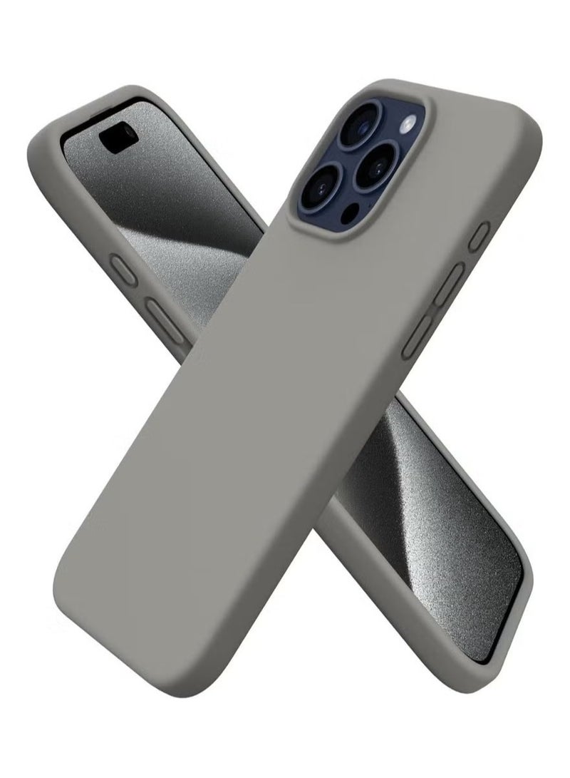 general Ultra-Slim Liquid Silicone Case for iPhone 16 Pro Max | Premium Soft-Touch Protective Cover with Internal Microfiber Lining & Enhanced Camera Protection -Grey - Image 1