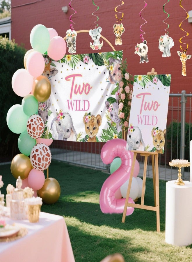 Roaring Good Time Two Wild Birthday Party Decorations Jungle Safari Theme 2nd Birthday Party Supplies for Girls Safari Balloon Animal Jungle Theme Party Suplies Backdrop Balloon - Image 5