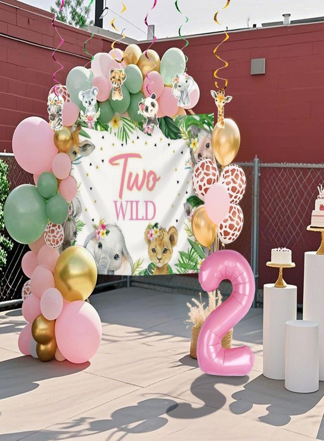 Roaring Good Time Two Wild Birthday Party Decorations Jungle Safari Theme 2nd Birthday Party Supplies for Girls Safari Balloon Animal Jungle Theme Party Suplies Backdrop Balloon - Image 4