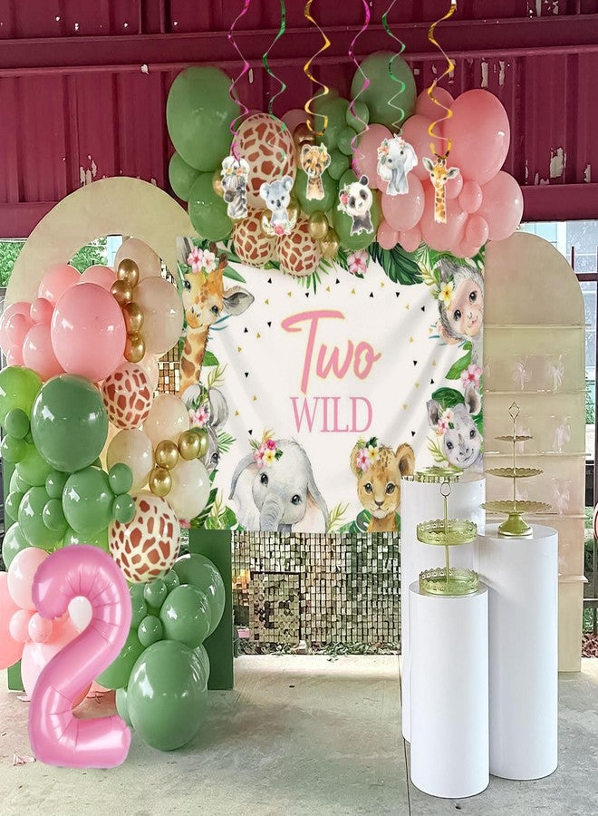 Roaring Good Time Two Wild Birthday Party Decorations Jungle Safari Theme 2nd Birthday Party Supplies for Girls Safari Balloon Animal Jungle Theme Party Suplies Backdrop Balloon - Image 3