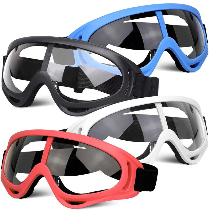 POKONBOY 4 Pack Protective Goggles Safety Glasses Eyewear Compatible with Nerf Guns for Kids Teens Game Battle 4 Colors