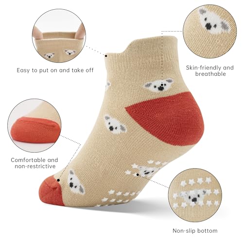Tphon Toddler Baby Non Slip Ankle Socks with Grippers Kids Boys Girls Socks 12 Pairs for 3-5 Years Infant Children - Image 4