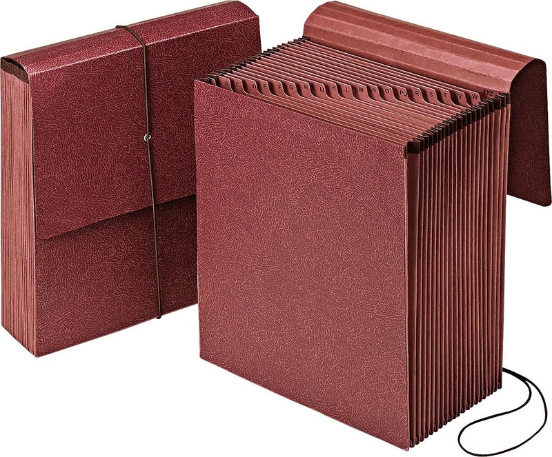 Pendaflex Vertical Reinforced Alpha A-Z/21 Pocket Expanding File, Letter Size, 1 Each (14000), Red Fiber - Image 2