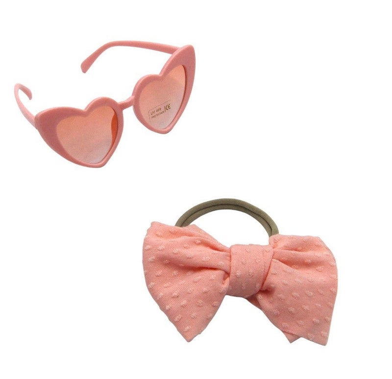 دىدانيالا مجموعة نظارات يارا وطوق ورد للأطفال والفتيات - وردي مرجاني - Image 1