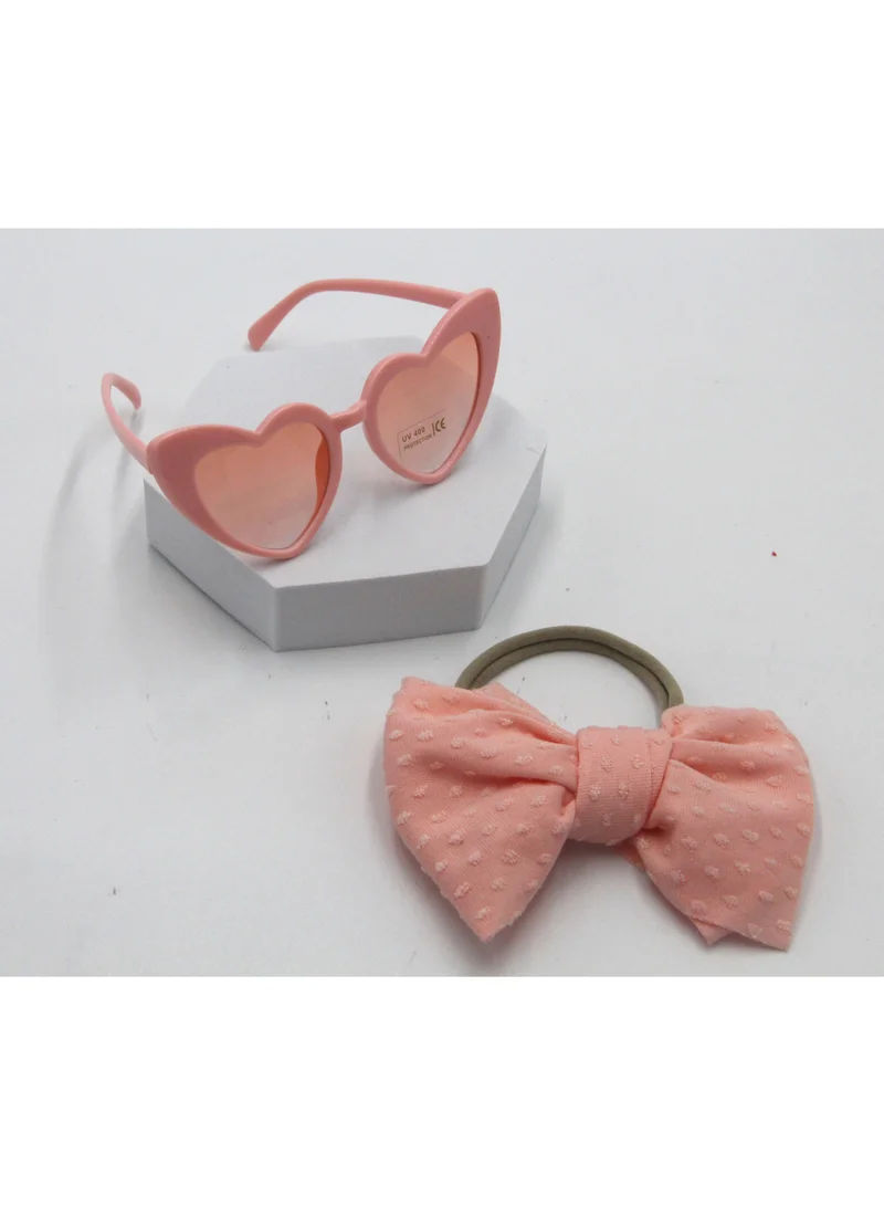 D'Daniela Yara Glasses and Flower Headband Set For Babies and Girls - Coral Pink