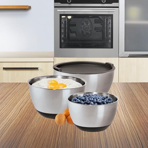 Oggi Stainless Steel 3-Piece Bowl Set with Lids, (7287.0) - Image 4
