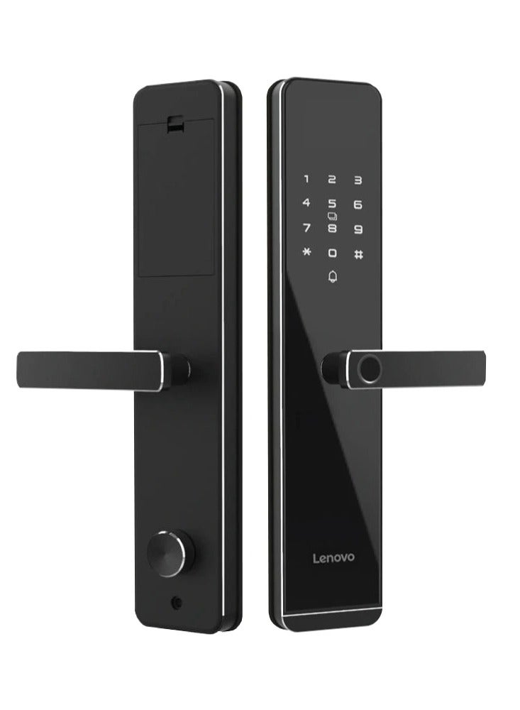 Lenovo E6 Pro Smart Door Lock – 3D Face Recognition, Fingerprint & Video Intercom | Wi-Fi Remote Access, Multi-Way Entry, Durable Alloy Build -Diamound Black - Image 1