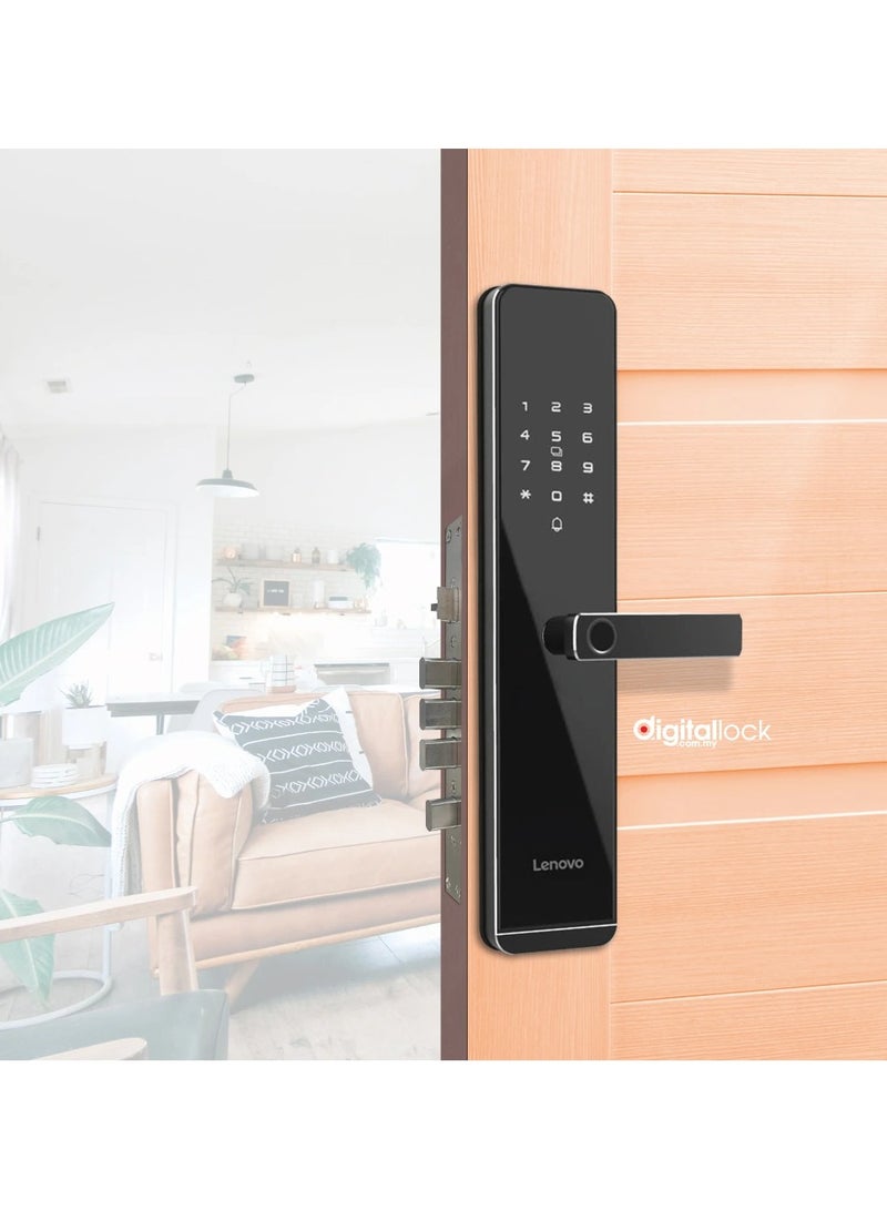 Lenovo E6 Pro Smart Door Lock – 3D Face Recognition, Fingerprint & Video Intercom | Wi-Fi Remote Access, Multi-Way Entry, Durable Alloy Build -Diamound Black - Image 4