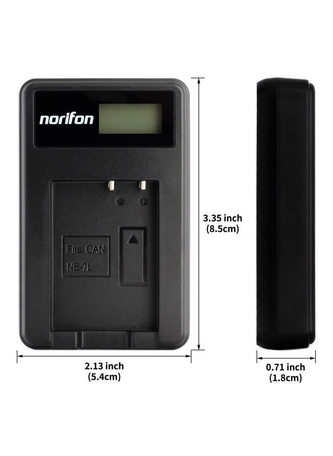 Norifon - NB-7L LCD USB Charger for Canon PowerShot G10, PowerShot G11, PowerShot G12, PowerShot SX30 is Camera and More - Image 1