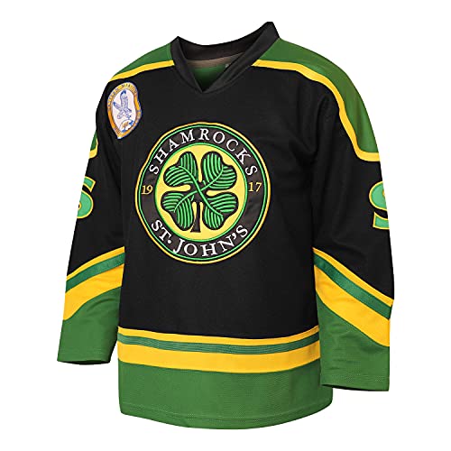 MESOSPERO 3 Ross The BOSS Rhea Hockey Jersey for Men,ST John's Shamrocks Stitched with EMHL Patch White Green Black (3 Black,Small) - Image 2
