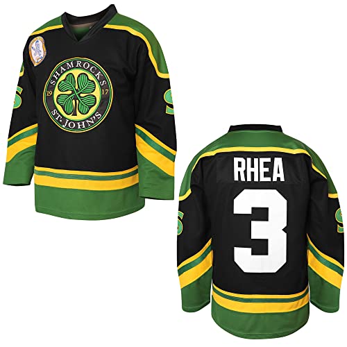 MESOSPERO 3 Ross The BOSS Rhea Hockey Jersey for Men,ST John's Shamrocks Stitched with EMHL Patch White Green Black (3 Black,Small) - Image 1