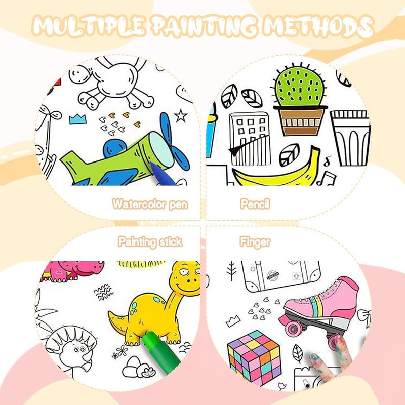Sillyme 1pc Water Drawing Mat for Kids, 80 x 80 cm, Reusable Colouring Mat, Washable Painting Mat with 6 Sketch Pens, Gift Toy for Ages 2-6 Years - Image 5