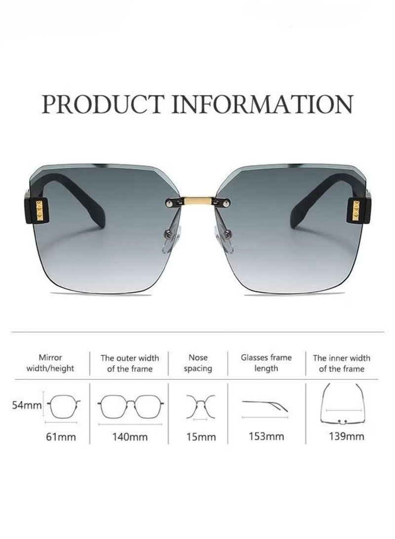 Square Sunglasses, UV400 Protection Sun Glasses with Fashion Temples, Elegant Sun Shades for High end trendy sunglasses, UV resistant sunglasses,unisex with Glasses Case, Outdoor activities, tourism, and cycling are available. - Image 3