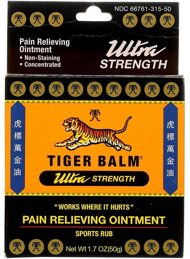 Tiger Balm مرهم رياضي لتخفيف الألم، قوة فائقة 1.70 أونصة (عبوة من 4) - Image 1