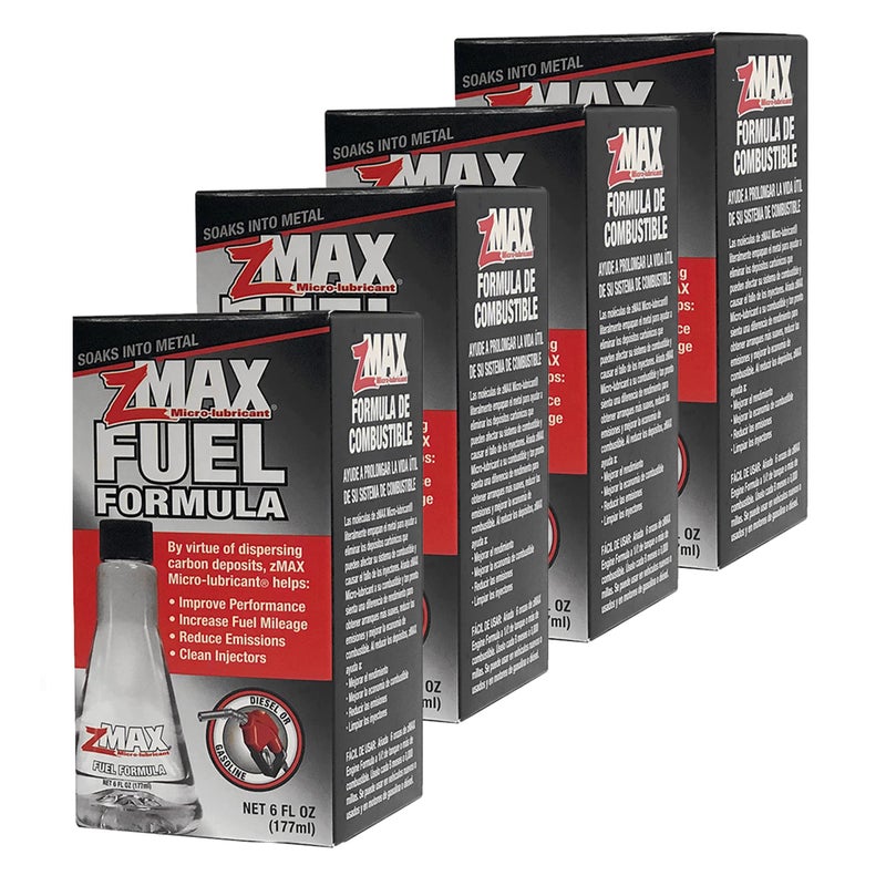 zMAX 58106  Fuel Formula  Easy to Use  Fuel Treatment Reduces Carbon BuildUp  Lubricates Metal Extending Life of Vehicle  Runs Efficiently Improving Gas or Diesel Mileage  6 oz  4 Pack