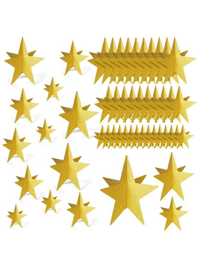 Sinload 45 Pcs Star Centerpieces for Movie Night Party Decorations 3D 2025 Graduation Table Decor 3 Sizes 8" 5" 3" Red Carpet Film Show Theme Birthday Party Back to School Table(Gold) - Image 1