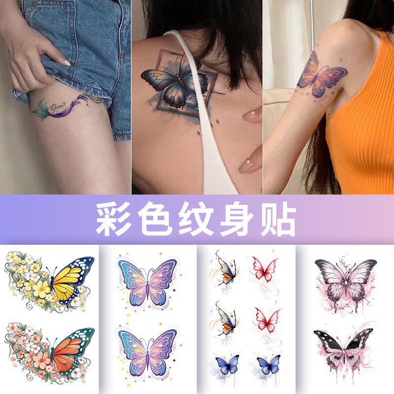 Halloween Colorful Butterfly Tattoo Stickers Simulation Bloody Scar Stickers Funny Waterproof Stickers - Image 2