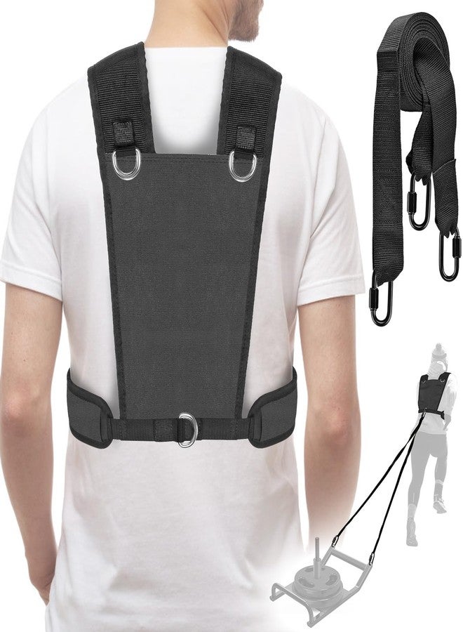 Dolibest Sled Harness for Fitness Resistance, Works with Tire, Sled and Parachute -Adjust Padded Shoulder Strap, Durable and Comfortable, Ideal for Running, Football Speed and Strength Training -Black - Image 1