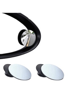 2 Pack Car Blind Spot Mirrors are Small Round Convex Adjustable 360° Rotation Wide Angle Rear View for All Vehicles Universal Car Tuning Sticker Design