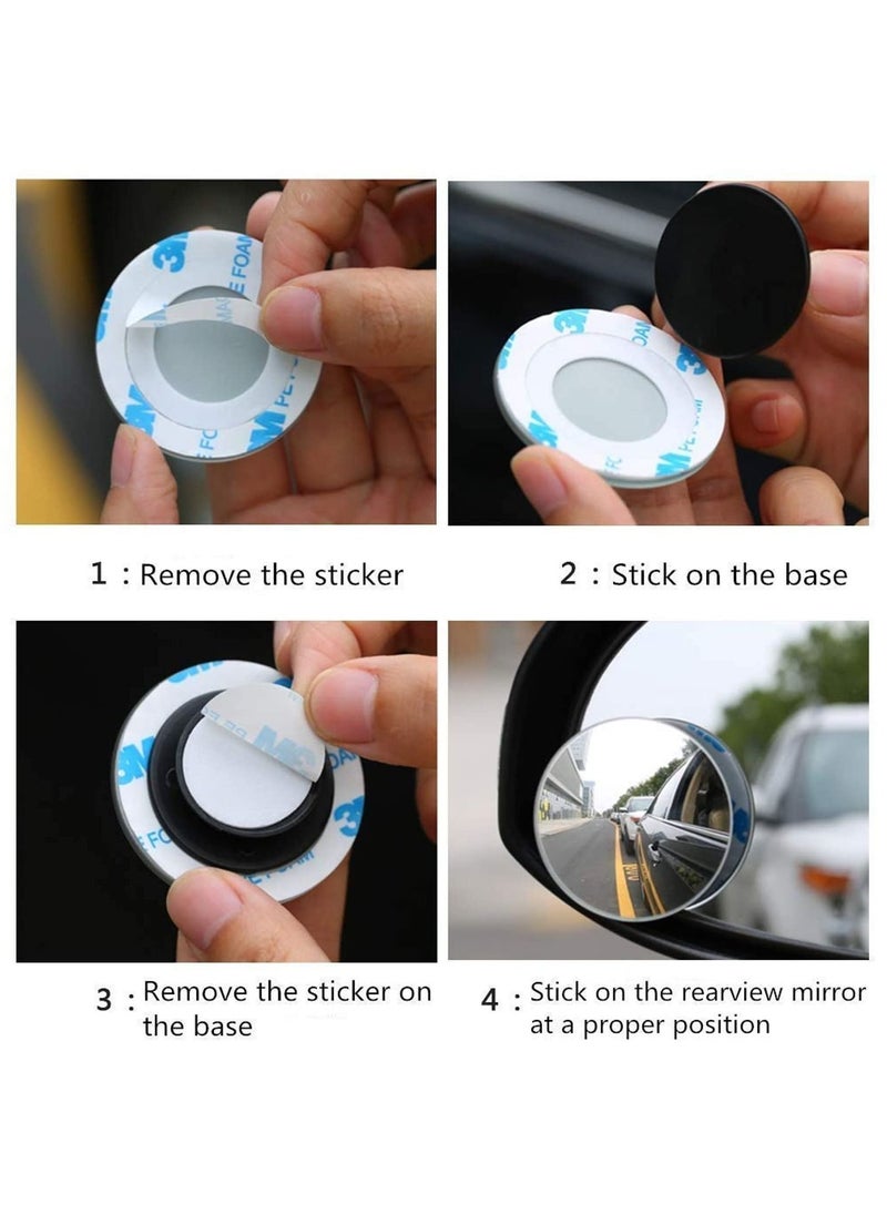 SKY-TOUCH - 2 Pack Car Blind Spot Mirrors are Small Round Convex Adjustable 360° Rotation Wide Angle Rear View for All Vehicles Universal Car Tuning Sticker Design - Image 1