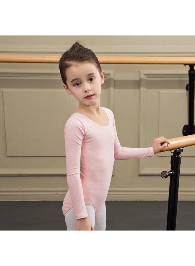 Sansha Children's Ballet Dance Leotard, Long-sleeve Practice Outfit, Solid Color Ballet Performance Bodysuit, Y4552ck/f, Pink, Size S - Image 2
