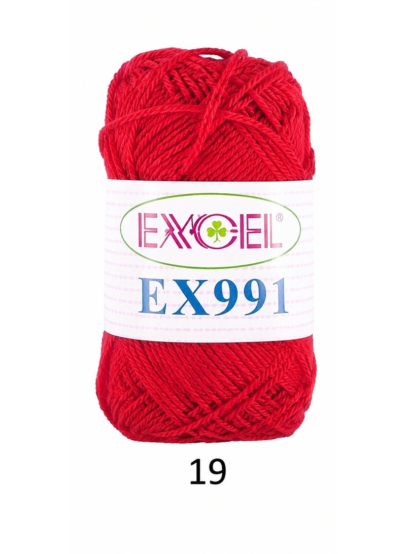 Excel EX991 Crochet Yarn Red 19 - Image 1