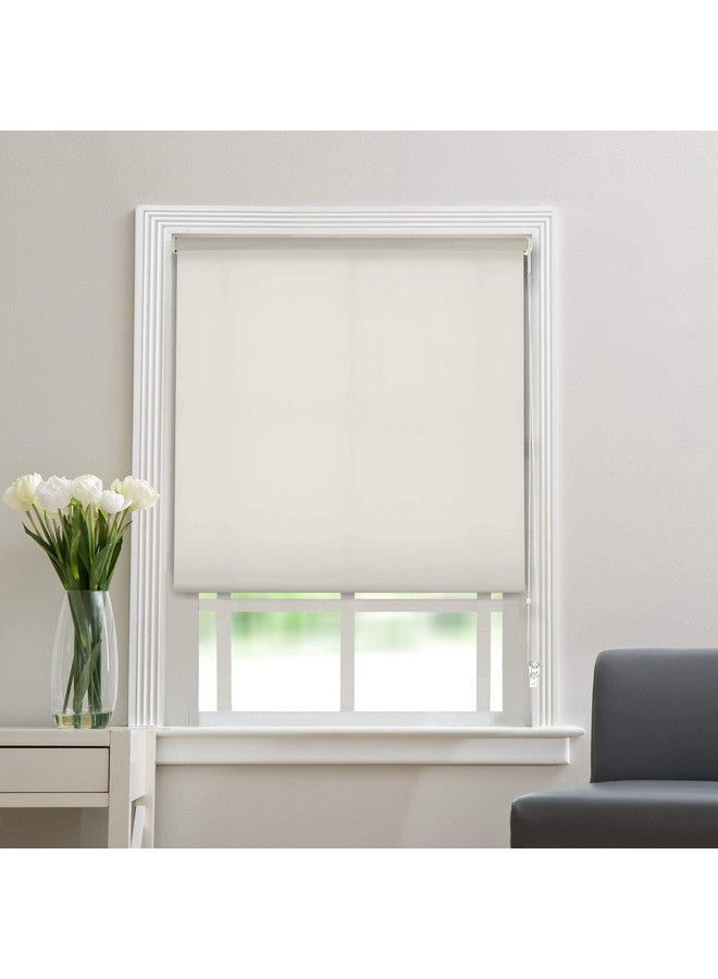 Deco Window Polyester Semi-Blackout Roller Blinds For Windows (41 Inches W X 84 Inches H,Snow White) Light Filtering Roll-Up Shades Sun Uv Protection For Home & Office - Image 1