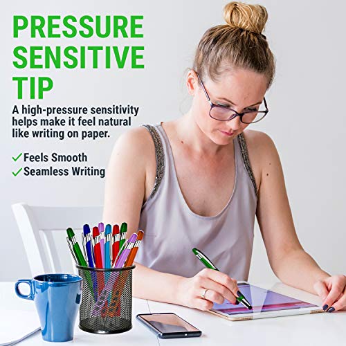 SyPen Stylus Pen for Touch Screens & Ballpoint Writing Pens, with Sensitive Stylus Tip - 2 in 1, Compatible for Your Touch Screen Devices - Assorted Barrel Colors, Black Ink, 7 Pack - Image 5