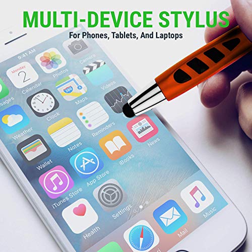 SyPen Stylus Pen for Touch Screens & Ballpoint Writing Pens, with Sensitive Stylus Tip - 2 in 1, Compatible for Your Touch Screen Devices - Assorted Barrel Colors, Black Ink, 7 Pack - Image 4