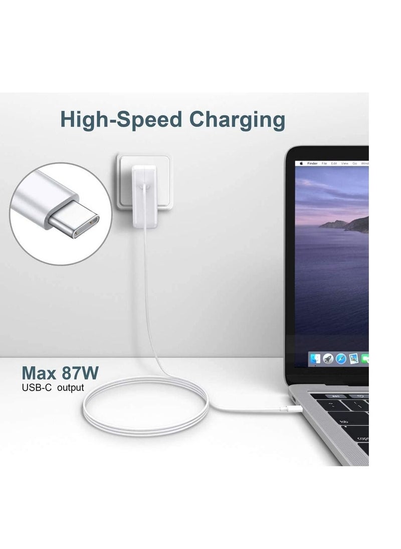 Generic - Replacement MacBook Pro Charger 87W USB C Power Adapter Compatible with 13/15 Inch After 2016 for Mac Book Air After 2018 Works with USB C 87W Include Charge Cable 6.6Ft - Image 1