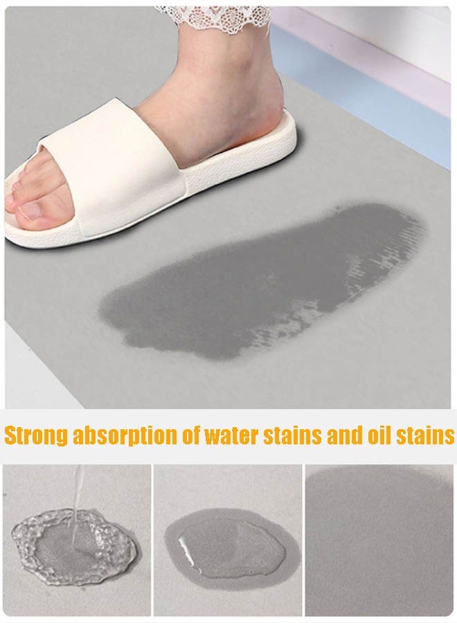 XiuWoo 2 PCS Kitchen Mats and Rugs Set, Non Slip Heavy Duty Standing Mat, Quick Dry Diatom Mud Floor Mat, Cushion Floor Carpet, Waterproof, Oil Resistant and Anti-Fatigue Standing Mat for Kitchen, Floor, Office, Sink, Laundry (40*60cm+40*120cm)  - Image 3