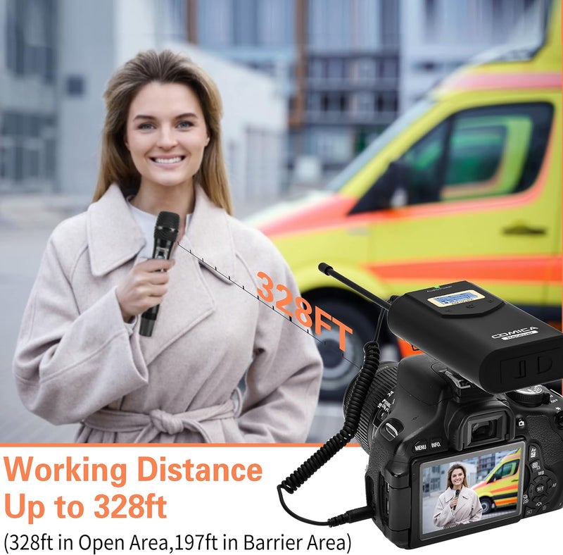 COMICA CVM-WM100 H UHF 48 Channels Professional Omnidirectional Wireless Handheld Microphone System - Image 4