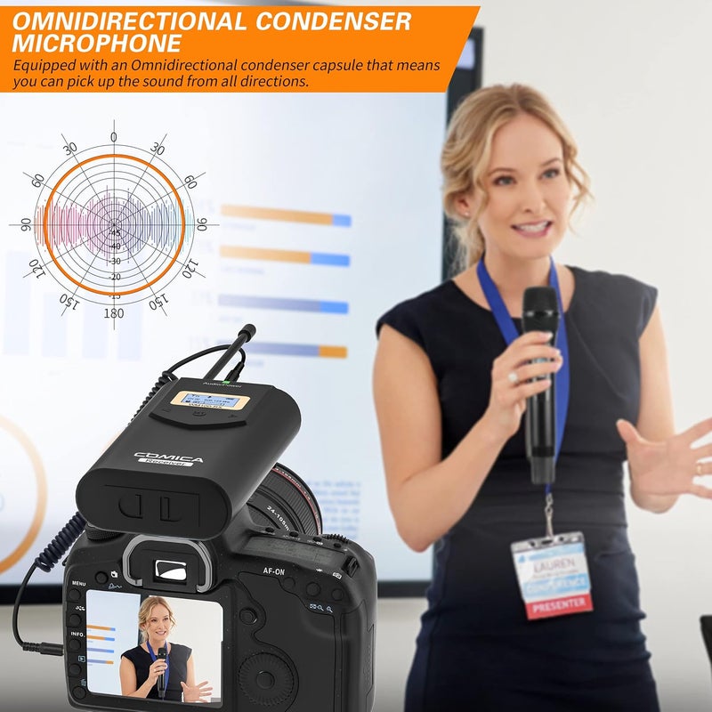 COMICA CVM-WM100 H UHF 48 Channels Professional Omnidirectional Wireless Handheld Microphone System - Image 3