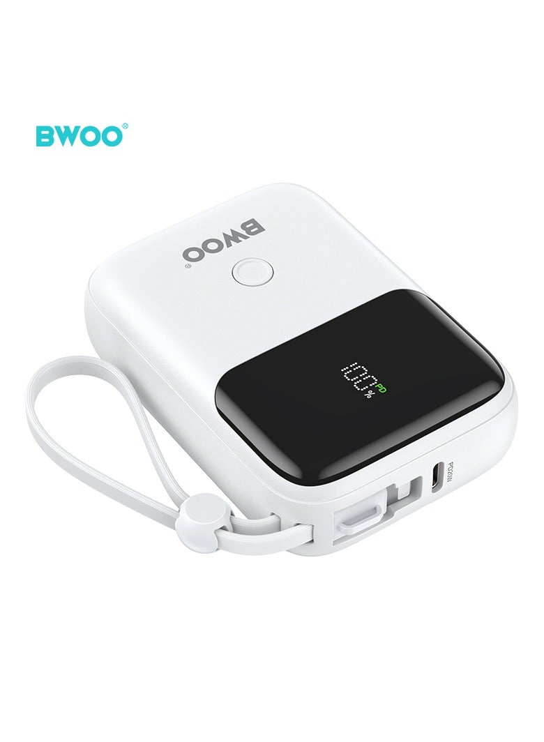 BWOO Pd 22.5W Three Ports For Fast Charging Power Bank 10000Mah White - Image 1