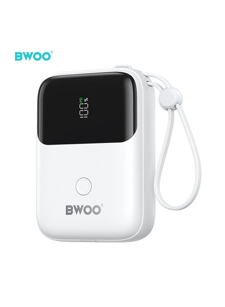 BWOO Pd 22.5W Three Ports For Fast Charging Power Bank 10000Mah White - Image 2