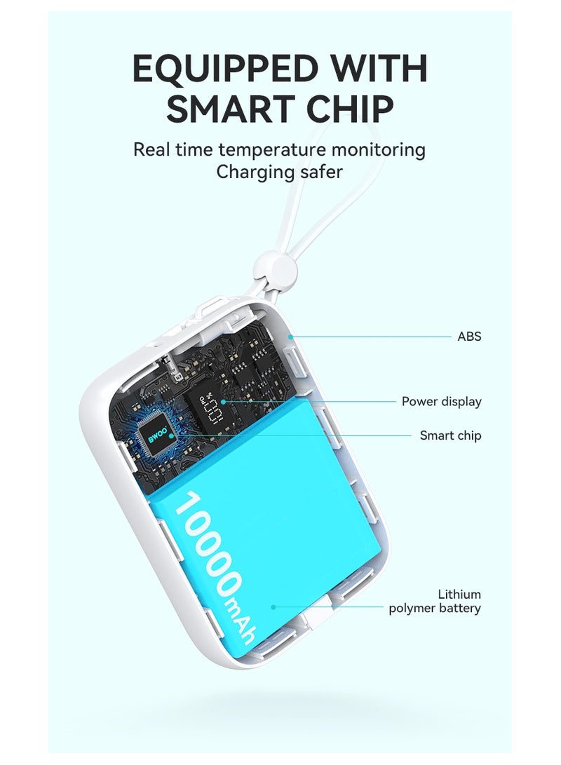 BWOO Pd 22.5W Three Ports For Fast Charging Power Bank 10000Mah White - Image 5