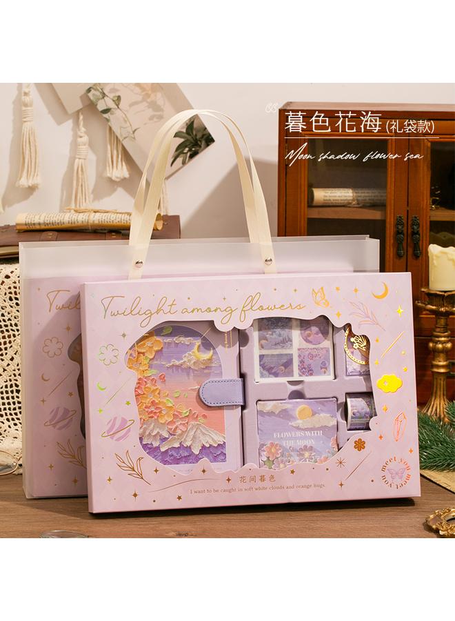 Bluejw Oil Painting Hand Account Book Gift Box Suit Primary School Student Reward Gift Girl Notebook High Color Value - Image 1