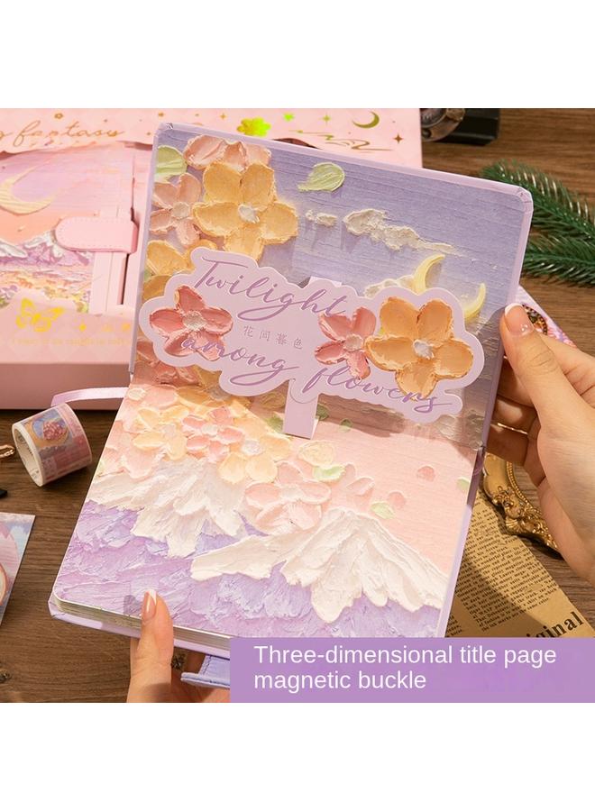 Bluejw Oil Painting Hand Account Book Gift Box Suit Primary School Student Reward Gift Girl Notebook High Color Value - Image 4