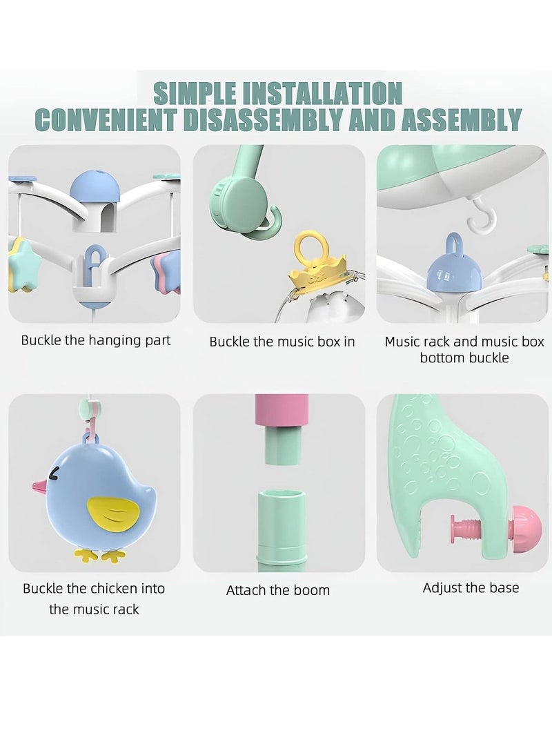 Gonice Baby Crib Mobile Bed Bell Holder, Crib Mobile Holder Music Box Holder Baby Bed Bell Toy Hanging Hanger Arm Bracket Stent Set Nut Screw - Image 4