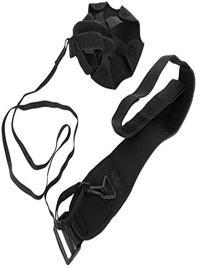 آيريس حزام تدريب كرة القدم/الكرة الطائرة/الرجبي من النيوبرين من IRIS، أداة تدريب فردية لركل ورمي كرة القدم، حزام خصر قابل للتعديل للأطفال والكبار (أسود) - Image 2