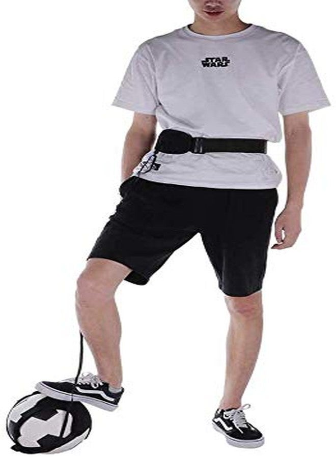 آيريس حزام تدريب كرة القدم/الكرة الطائرة/الرجبي من النيوبرين من IRIS، أداة تدريب فردية لركل ورمي كرة القدم، حزام خصر قابل للتعديل للأطفال والكبار (أسود) - Image 4