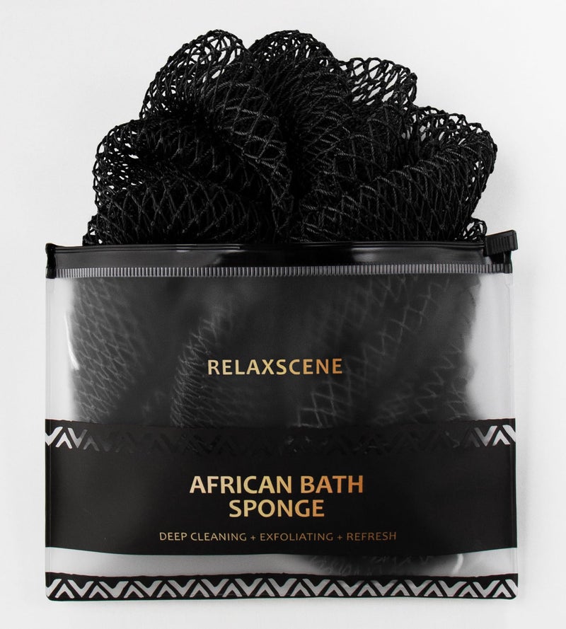 RelaxScene African Net Sponge Authentic - Exfoliating Back Scrub Bath Sponge with Knots - Afro Scrub Body Scrubber Exfoliator Washcloth - African Body Care Daily Use Shower Essentials - Image 1