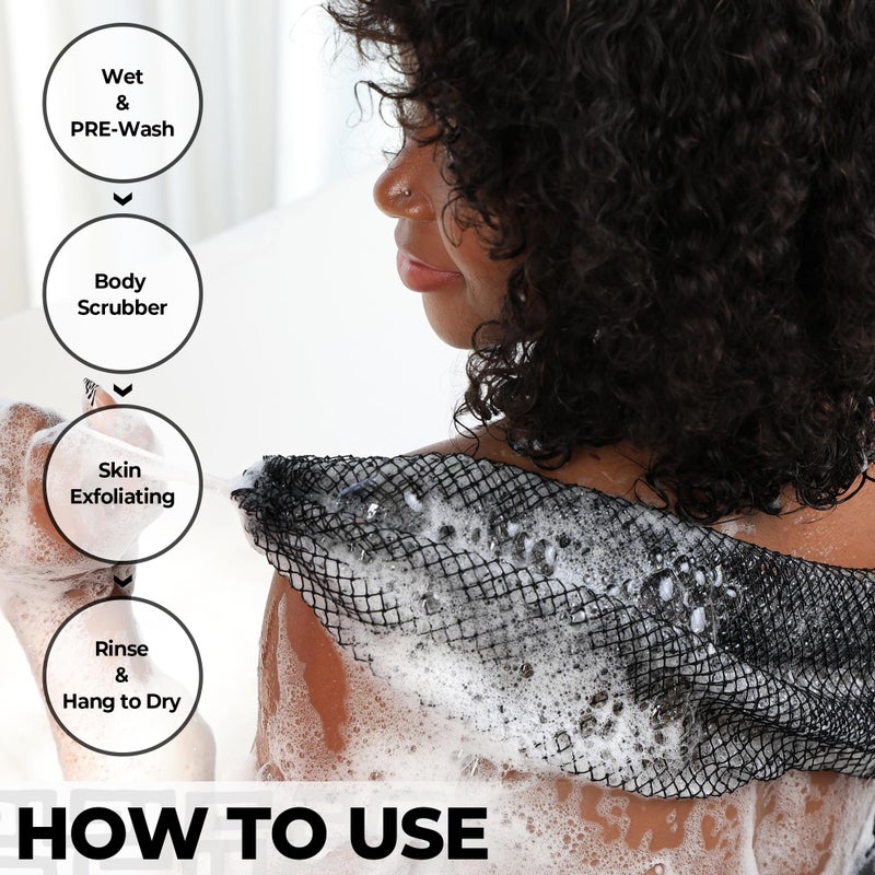 RelaxScene African Net Sponge Authentic - Exfoliating Back Scrub Bath Sponge with Knots - Afro Scrub Body Scrubber Exfoliator Washcloth - African Body Care Daily Use Shower Essentials - Image 5