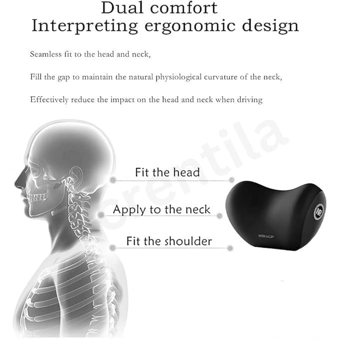Caltero Car Neck PillowNeck Pain Relief for Long Drive Car Seat Back Head Rest Memory Foam Pillow for Driving with Adjustable Strapand Breathable Removable Cover Black Standard2024pcs1 - Image 4