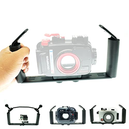 nitescuba Underwater Handle Tray Bracket Aluminum Alloy Dual Handheld Video Light Stabilizer Tray for Camera housing，Handle Grip for gopro Set up Works for Hero 10,Action Camera - Image 1