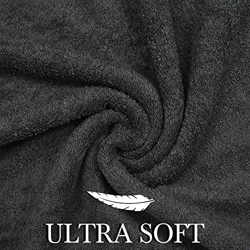 CRAFTBERRY Luxury Bath Towels Set-100% Cotton- 2 Bath, 2 Hand & 2 Washcloths- Large, Thick, Fluffy, Absorbent, Quick Dry, Soft, Plush -Gift, Hotel, Gym Towel -6 Piece Luxury Bathroom Towels -Charcoal /Dark Grey - Image 2